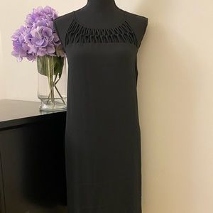 NWT Women’s Maurices Black Linked Lattice Neck Dress